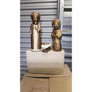 Neiman Marcus Vintage Handcrafted Nativity Set Joseph Mary Baby Jesus w/ Box